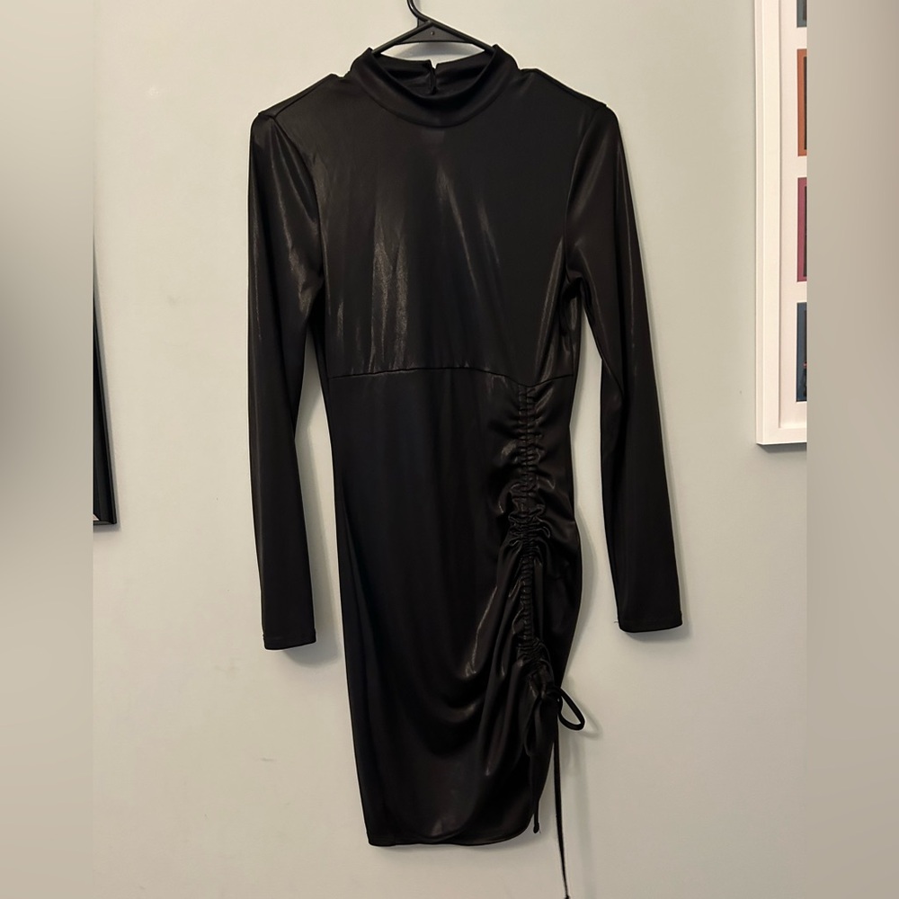 H&M DIVIDED black ruched dress. Size M